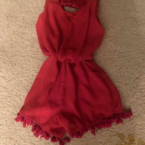 GB Girls. Size Small. Romper with Fringe Accent. Elastic Waist. B58 - Picture 1 of 7